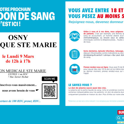 Tract Don du sang 9 mars 2026