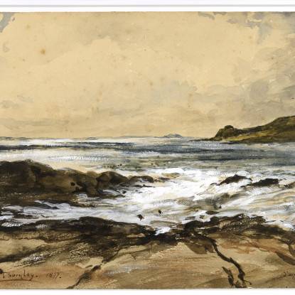 Peinture &quot;Bord de mer&quot; de G. W. Thornley