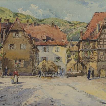 Le village d'Obernai, place de l'Étoile - William Thornley