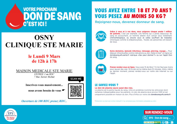 Tract Don du sang 9 mars 2026 