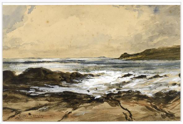 Peinture "Bord de mer" de G. W. Thornley