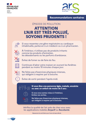 Recommandations ARS pollution air