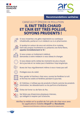 Recommandations sanitaires canicule + pollution