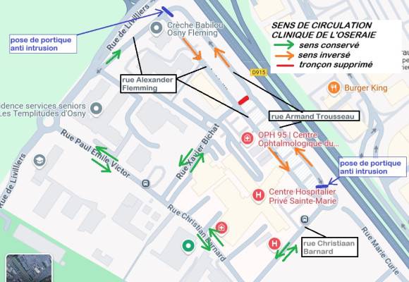 Nouveau plan de circulation clinique de l'Oseraie