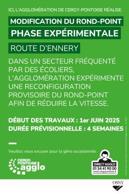 Modification rond-point Route d'Ennery - Phase expérimentale
