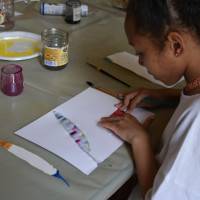 Atelier aquarelle avec Corinne Poplimont école saint Exupéry