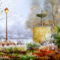 Couleurs d'hiver autour de la fontaine, Jean-Pierre Emery