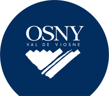 Logo Osny blanc fond bleu